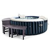 Intex 28429EP PureSpa Plus Portable Inflatable Hot Tub Bubble Jet Spa, 77 Inch x 28 Inch & 28514E Medium PureSpa Accessories Benches (2 Pack)