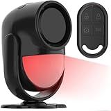 Luckydeer 125dB Loud Motion Sensor Alarm with 328ft Remote Control(40ft PIR Detector, 3*AA Batteries), Indoor Wireless Infrared Security Motion Detector with Siren for Home/Shed/Garage (Black)