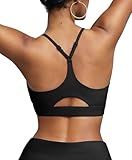 BRXL Women's Sports Bras Padded Black Sports Bra Adjustable Straps Low Impact Sports Bra Y Back Sport Bras Black M