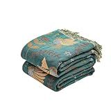 XIBLC Boho Throw Blanket, 100% Cotton Ultra Soft Luxury Throw Rustic Quilt, 50"x60" Floral Printed Farmhouse Decor Bed Summer Blankets, All Season Reversible Bohemian Throw for Bed