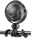 Gaiatop Mini Portable Stroller Fan, Small Clip on Fan 3 Speed Rechargeable