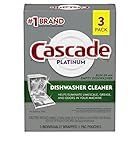 Cascade Platinum Dishwasher Cleaner, 3 count