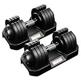 ALTLER 52LBS Pair Adjustable Dumbbells Set Premium Rubber Coated Dumbbell Set with Secure Locking Mechanism for Safe & Customizable Strength Training