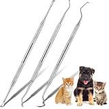 Hotop 3 Pcs Dog Tooth Scaler Scraper Dental Tool Stainless Steel,Silver