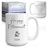 LYTQTUO Retirement Gifts for Men & Women est 2026, Funny Retirement Mug Gift for men women, Your New Benefits Package Novelty Mugs Gift for retirement Mother, Father, Grandpa Grandma(15oz)-53