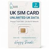 UK SIM Card | Unlimited UK Data | O2 UK Network | 7-Day Prepaid SIM
