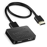 avedio links HDMI Splitter 1 in 2 Out [w/ 4 Ft Hdmi Cable]Not for Extended Display-Mirror Same Screen Only, 4K 1x2 HDMI Splitter 1 to 2 for 3D 1080P@60Hz, Copy 1 Source to 2 Displays at The Same Time