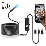 Endoscope Camera with Light, 1920P HD Borescope Tools with 8 Adjustable LED Lights, Endoscope with Semi-Rigid Snake Camera, Inspection Borescope for iOS and Android 16.4ft Single Lens