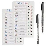 2 pcs Chore Chart for Kids Multiple Kids ADHD Tools Checklist Board Routine Schedule(myday)