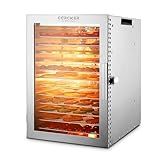 Food-Dehydrator Machine 12 Stainless Steel Trays, 10.9ft² Meat Dehydrator for Jerky, 800W Dryer for Herbs, 190ºF Temperature Control,24H Timer,Powerful Drying Capacity for Fruits,Yogurt