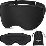 Fygrip 3D Eye Mask Sleep Mask for Men & Women, 100% Pressure-Free & Light Block-Out Eye Mask for Sleep with Easy Adjustable Strap, Night Eye Cover for Travel, Black