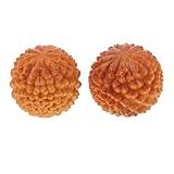 LALAFINA Wood Hand Exercise Ball Massage Ball Chinese Exercise Baoding Wood Massage Tools Health Exercise Cypress Massage Balls for Hand Exercise