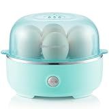 Elite Gourmet EGC115M Easy Egg Cooker Electric 7-Egg Capacity, Soft, Medium, Hard-Boiled Egg Cooker with Auto Shut-Off, Measuring Cup Included, BPA Free, Retro Mint