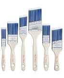 Bates- Paint Brushes, 6 Pack, Treated Wood Handle Brushes for Walls