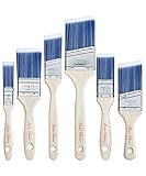 Bates- Paint Brushes, 6 Pack, Treated Wood Handle, Paint Brushes for Walls, Stain, Furniture