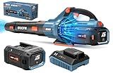 SENIX Leaf Blower Cordless, 60V Max 1300W Brushless Electric Leaf Blowers, 810 CFM & 170 MPH, Stepless Speed, Cruise Control, 60V 4.0Ah Battery & Charger Included,Blowers for Lawn Care, Yard, Garden