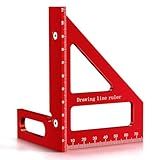 Jimtoiny 3D Multi-Angle Measuring Ruler, Professional 45 90 Degree Aluminum Alloy Woodworking Square Protractor, Miter Triangle Ruler, Precision Layout Measuring Tool Metric Construction Rulers
