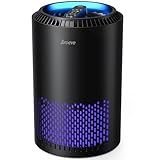 AROEVE Air Purifiers for Bedroom Home, Air Purifier For Smoke Pollen Dander Hair Smell Air Cleaner with Sleep Mode Speed Control For Bedroom Office, MK01- Black(Available for California)