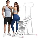 HXD-ERGO Stair Stepper for Home Gym,Folding Vertical Climber Cardio Exercise Machine,Stair Climber for Full Body Workout with Adjustable Handlebar for Women & Men(White)