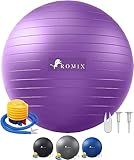 ROMIX Exercise Ball, Anti-Burst Extra Thick Birthing Pregnancy Ball with Pump, Fitness Swiss Yoga Balls 22in/26in/30in (55cm 65cm 75cm) Exercise Balls Physical Therapy for Pilates Home Gym (Purple)