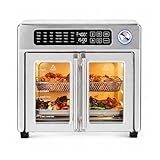 Emeril Lagasse Extra Large French Door Air Fryer Toaster Oven Combo, 24 Cooking Functions and Digital Controls, 7 Accessories Included, Stainless Steel Finish, 26QT Capacity