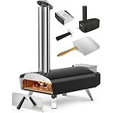 Mimiuo 12" Wood Pellet Pizza Oven Outdoor 35 Lbs – 60 Sec Bake, Stone/Peel