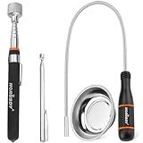 HORUSDY 4-PIECE Telescoping Magnetic Pickup Tools Set - Extendable Magnetic Pick Up Tools，Flexible Bendable Spring Magnet Stick