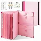 Important Document Organizer for Family Records, Home Filing System with Tabs and Pockets for Passport, Birth Certificate, Insurance Policies, Legal Documents and Important Papers(Pink)