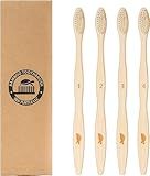 Sea Turtle Plant-Based Bristles, Bamboo Toothbrushes, Soft Natural Toothbrush for Adults (4 Pack)