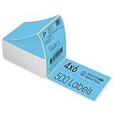 Spartan Industrial Direct Thermal 4" X 6" Fanfold Blue Shipping Labels | (500 Total 4x6 Fan-fold Labels) | Compatible with Rollo, Munbyn, Zebra Thermal Printers | Commercial Grade and Professional