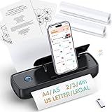 GUTHERREN Portable Printer Wireless for Travel,Bluetooth Thermal Printer Support 8.5" X 11" US Letter &Legal, A4&A5 Thermal Paper, Inkless Compatible with iOS, Android & Laptop for Office Car Home