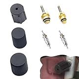 EKUWU 7 PCS Air Conditioning Valve Core Kit, R12 to R134a Conversion Kit A/C System Cap, High and Low Pressure AC Valve Core Removal Tool, Universal A/C Refrigeration System Repair Accessories