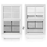 WRISIN 2 Pack Shed Windows 18" W x 27" H Flush Mount, White Household Windows for Playhouses, Barns, Chicken Coop