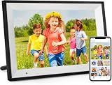 Digital Picture Frame 10.1 Inch Digital Photo Frame 32GB Storage, WiFi Picture Frame with1280x800 IPS Touch Screen, Auto-Rotate Photo Frame Share Your Photos and Videos via AiMOR App, Black