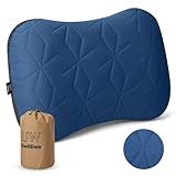 UWILLION Camping Pillow with Removable Cover - Ultralight Inflatable Pillow for Camping Lightweight, Ergonomic and Washable for Camping, Hiking, and Travel Blue