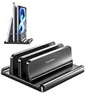 Vaydeer Vertical Laptop Stand for Desk,Dual Slots Plastic Laptop Holder with Space Saving 4-in-1 Design,Adjustable Laptop Organizer Storage Supports for MacBook,Mac,HP,Dell,Microsoft Surface,Lenovo