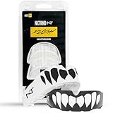 2 Pack Nxtrnd Rush Dual Layer Mouthguard, Custom Fit Sports Mouthpiece for Football, Boxing, MMA, Basketball, Hockey, Lacrosse, Youth & Adult (Black & White Fangs)