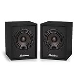 Electrohome Huntley Powered Bookshelf Speakers with Built-in Amplifier and 3" Drivers for Turntable, TV, PC and Wireless Music Streaming Featuring Bluetooth 5, RCA and Aux (EB10B)