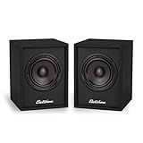 Electrohome Huntley Powered Bookshelf Speakers with Built-in Amplifier and 3" Drivers for Turntable, TV, PC and Wireless Music Streaming Featuring Bluetooth 5, RCA and Aux (EB10B)