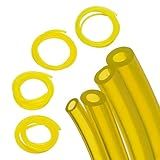 GARDEN SECRETS (4 Sizes) 2-Stroke Garden Power Tools Fuel Line Replacement Kit. Fuel Hose Fuel Tube for String Trimmer Chiansaw Blower Power Tools with Small Engine, Nitro Engine. (Yellow, 4ft each)