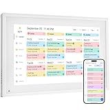 Digital Calendar Chore Chart - Touchscreen Interactive Digital Planner Display - WiFi Smart Planner w/LCD Display, Task Scheduling & Reward Tracker - Family Schedule Smart Display（10.1-inch, White）