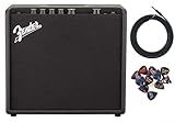 Fender Mustang LT25 Guitar Combo Amplifier Bundle with Cable and Austin Bazaar Exclusive 12-Pack Picks