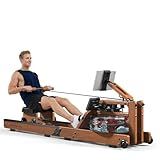 Rowing Machines for Home,Water Rowing Machine with Foldable Design,400LBS Capacity,LCD Monitor,Smooth Glide Rails,Comfortable Seat,Free App(Bluetooth) Supported for Immersive Water Rower&Home Gym