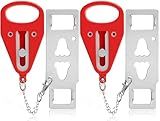 2 Pieces Red Portable Door Locks,Temporary Door Lockdown for Hotel Apartment, Provide More Security in an Unfamiliar Environment, Compact and Reliable Travel Essentials for Motels Dorm