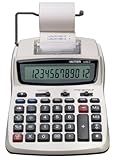Victor Printing Calculator, 1208-2 Compact and Reliable Adding Machine with 12 Digit LCD Display, Battery or AC Powered, Includes Adapter,White