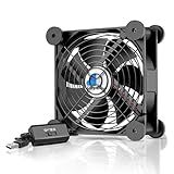 Easy Cloud USB Computer Fan, 120mm USB Fan with 3 Speeds Controller Small PC USB Fans for Cooling Cabinet Case Receiver Server DVR Greenhouse TV Router Xbox PlayStation
