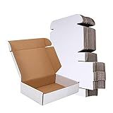 CH-BOX 50 Pack 9x6x2'' Small Shipping Boxes, Corrugated Cardboard Mailers for Business, White (CM962)