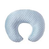 ESEN Nursing Pillow and Body Positioner for Breast Feeding and Bottle Feeding, Ultra Soft Baby Breastfeeding Pillows with Removable Nursing Pillow Cover for More Support for Mom and Baby (Blue)