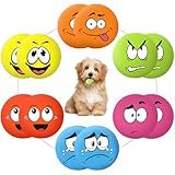 Hungdao 12 Pcs Squeaky Dog Toys Latex Rubber Squeaky Ball Smile Face Emoticon Dog Toys Chewing Interactive Ball Bulk Puppy Lovers Gift for Small Medium Pets Doggie Training (Cute Style)