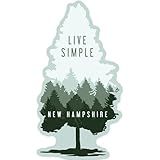 Die Cut Sticker New Hampshire, Live Simple, Vinyl Sticker 1 to 3 inches (Waterproof Decal for Cars, Water Bottles, Laptops, Coolers), Small